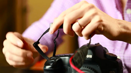 How to put strap on canon camera? 3