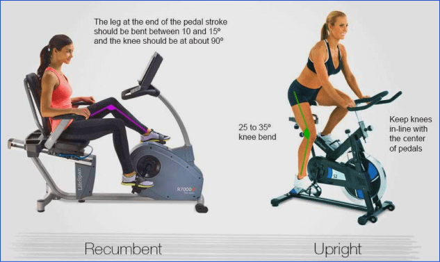 recumbent exercise bike vs upright