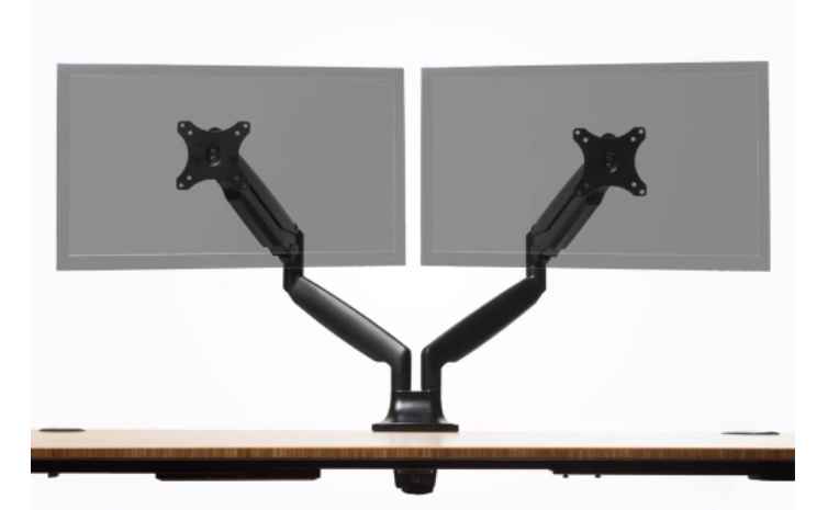 Fully Jarvis Dual Monitor Arm Computer Displays 32 Inch Black