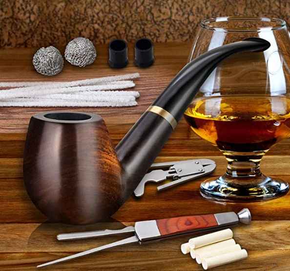 Scotte Tobacco Pipe Handmade Ebony Wood Root Smoking Pipe 11zon