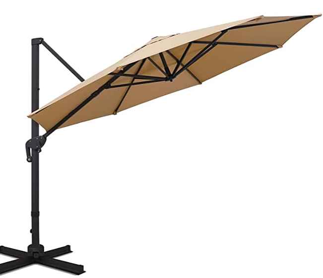 Sunnyglade 11FT Cantilever Patio Umbrella Round Deluxe Offset Umbrella 11zon