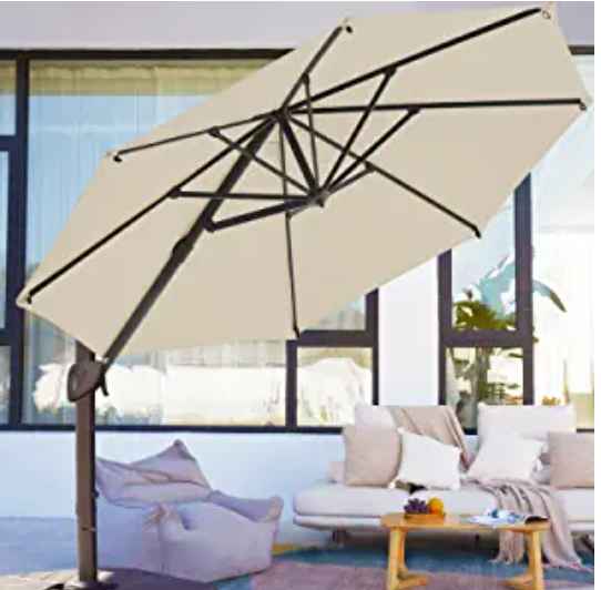 VINEY Banquet 11 ft. Aluminum Cantilever Umbrella Offset Patio Umbrella 11zon